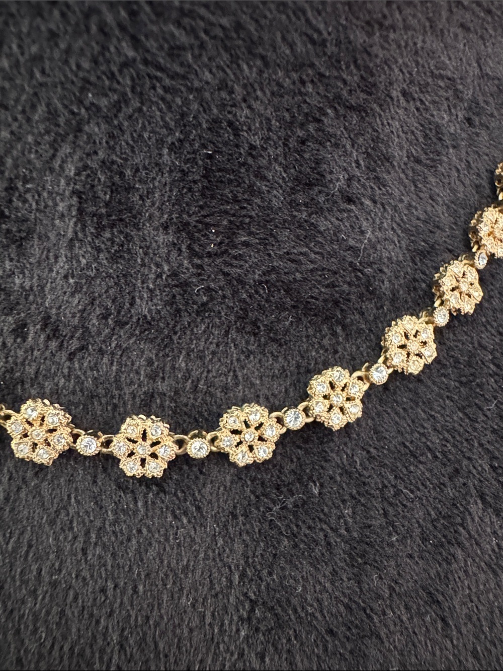 Gold Floral Link Necklace for Women - Polished Flower Chain